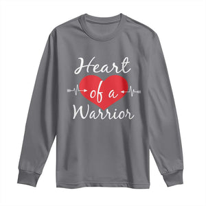 Heart Of A Warrior Long Sleeve Shirt CHD Awareness Heart TS11 Charcoal Print Your Wear