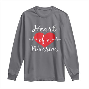 Heart Of A Warrior Long Sleeve Shirt CHD Awareness Heart TS11 Charcoal Print Your Wear