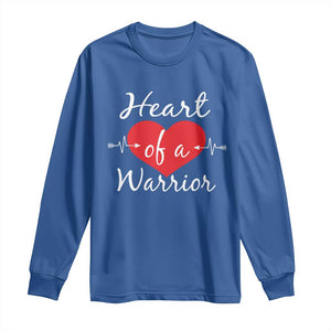 Heart Of A Warrior Long Sleeve Shirt CHD Awareness Heart TS11 Royal Blue Print Your Wear