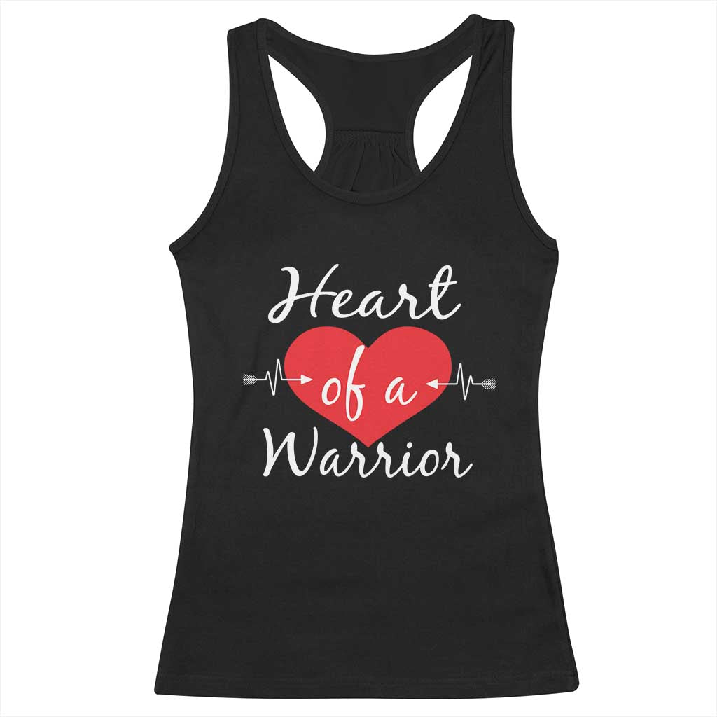 Heart Of A Warrior Racerback Tank Top CHD Awareness Heart TS11 Black Print Your Wear