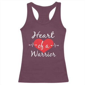 Heart Of A Warrior Racerback Tank Top CHD Awareness Heart TS11 Maroon Print Your Wear