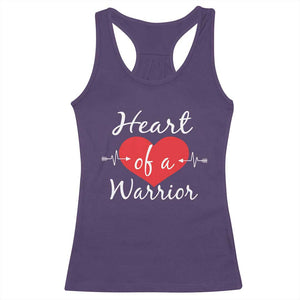 Heart Of A Warrior Racerback Tank Top CHD Awareness Heart TS11 Purple Print Your Wear