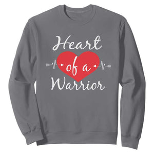 Heart Of A Warrior Sweatshirt CHD Awareness Heart TS11 Charcoal Print Your Wear