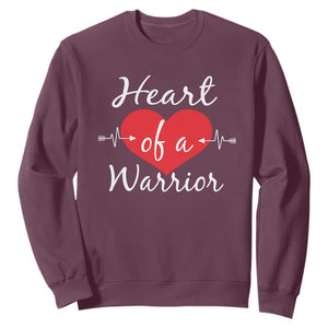 Heart Of A Warrior Sweatshirt CHD Awareness Heart TS11 Maroon Print Your Wear