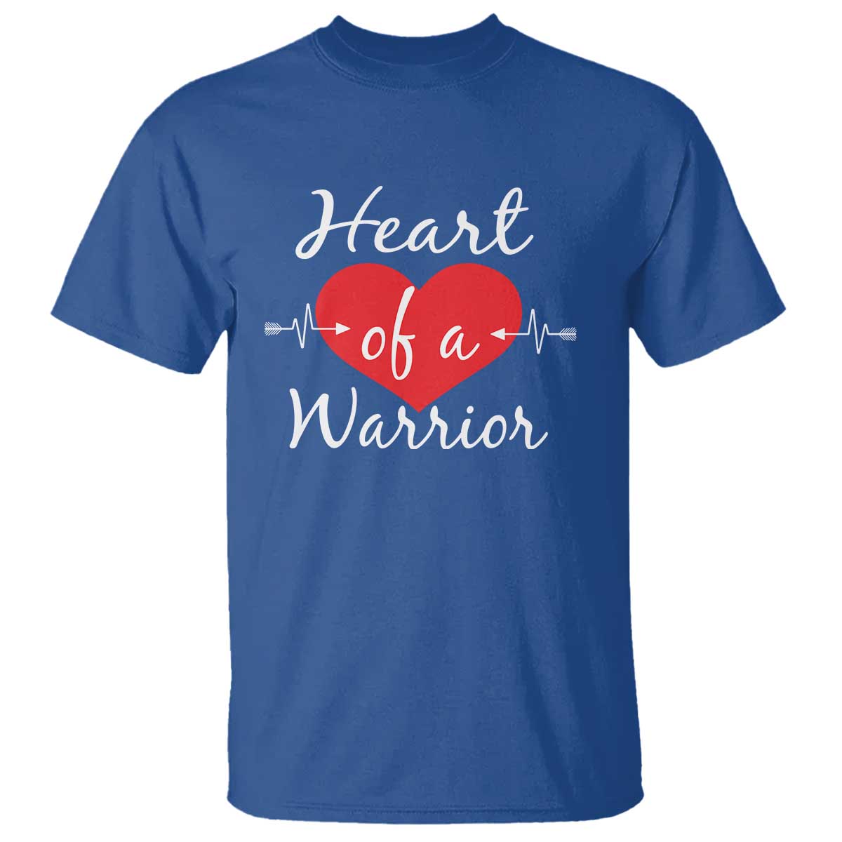 Heart Of A Warrior T Shirt CHD Awareness Heart TS11 Royal Blue Print Your Wear