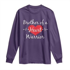 Brother Of A Heart Warrior Long Sleeve Shirt CHD Awareness Heart TS11 Purple Print Your Wear