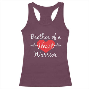 Brother Of A Heart Warrior Racerback Tank Top CHD Awareness Heart TS11 Maroon Print Your Wear