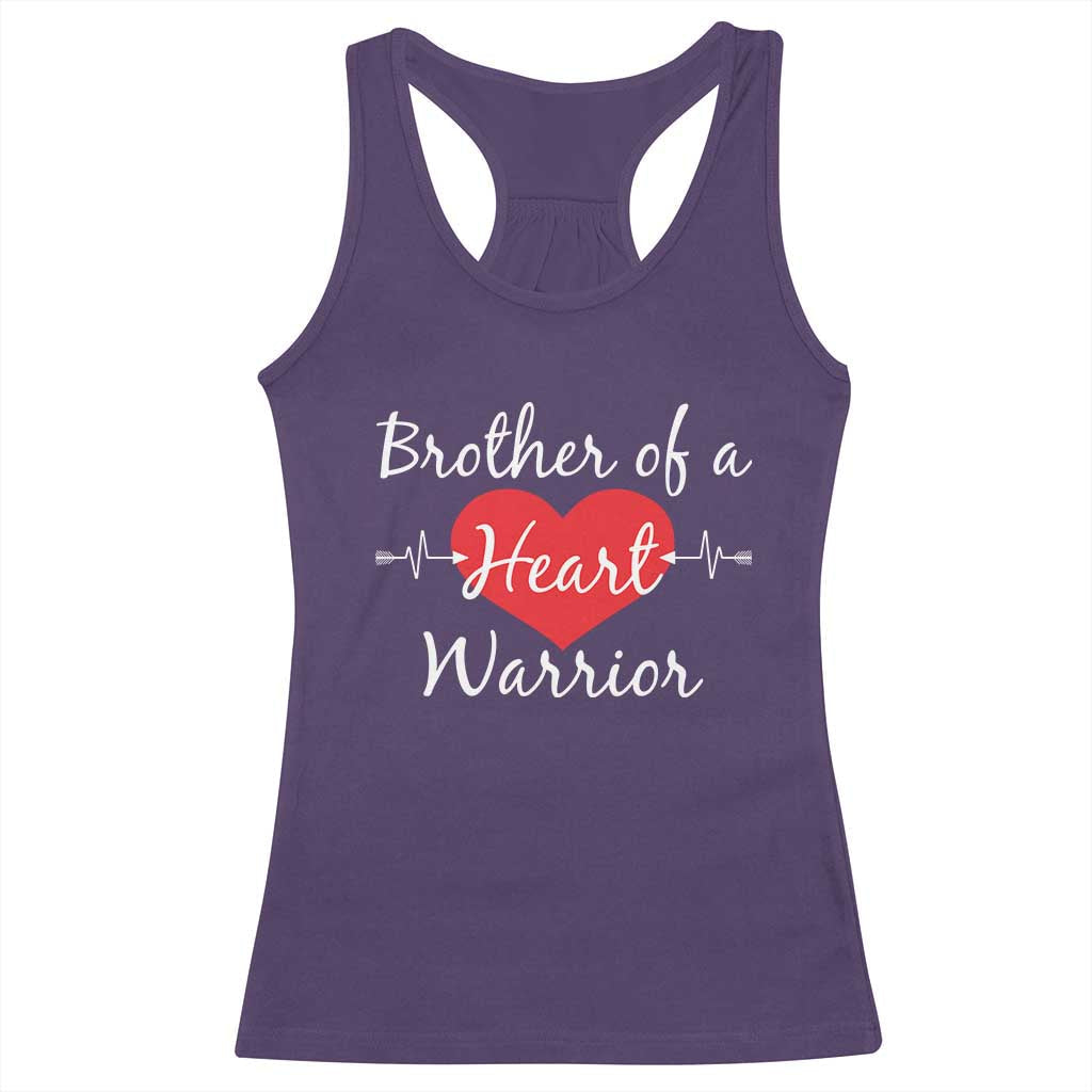 Brother Of A Heart Warrior Racerback Tank Top CHD Awareness Heart TS11 Purple Print Your Wear