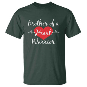Brother Of A Heart Warrior T Shirt CHD Awareness Heart TS11 Dark Forest Green Print Your Wear