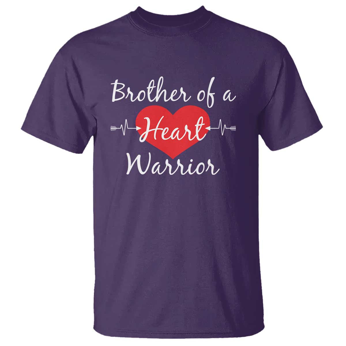 Brother Of A Heart Warrior T Shirt CHD Awareness Heart TS11 Purple Print Your Wear