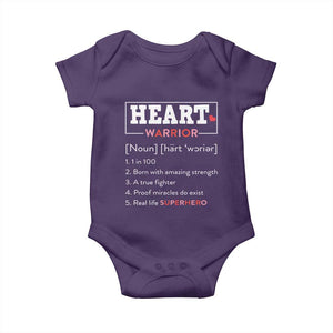 Heart Warrior Definition Baby Onesie Congenital Heart Disease CHD Awareness TS11 Purple Print Your Wear