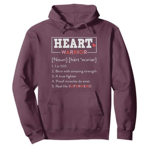 Heart Warrior Definition Hoodie Congenital Heart Disease CHD Awareness TS11 Maroon Print Your Wear