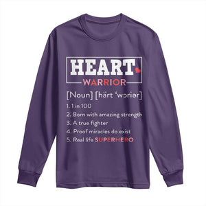 Heart Warrior Definition Long Sleeve Shirt Congenital Heart Disease CHD Awareness TS11 Purple Print Your Wear