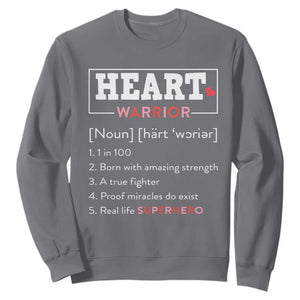 Heart Warrior Definition Sweatshirt Congenital Heart Disease CHD Awareness TS11 Charcoal Print Your Wear