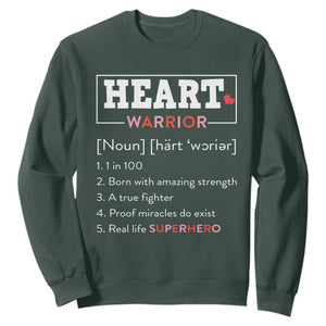 Heart Warrior Definition Sweatshirt Congenital Heart Disease CHD Awareness TS11 Dark Forest Green Print Your Wear