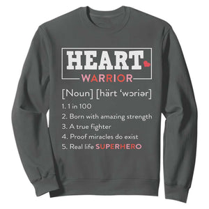 Heart Warrior Definition Sweatshirt Congenital Heart Disease CHD Awareness TS11 Dark Heather Print Your Wear