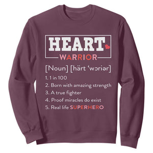 Heart Warrior Definition Sweatshirt Congenital Heart Disease CHD Awareness TS11 Maroon Print Your Wear