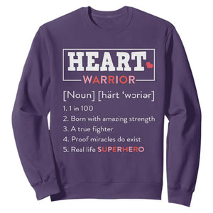 Heart Warrior Definition Sweatshirt Congenital Heart Disease CHD Awareness TS11 Purple Print Your Wear