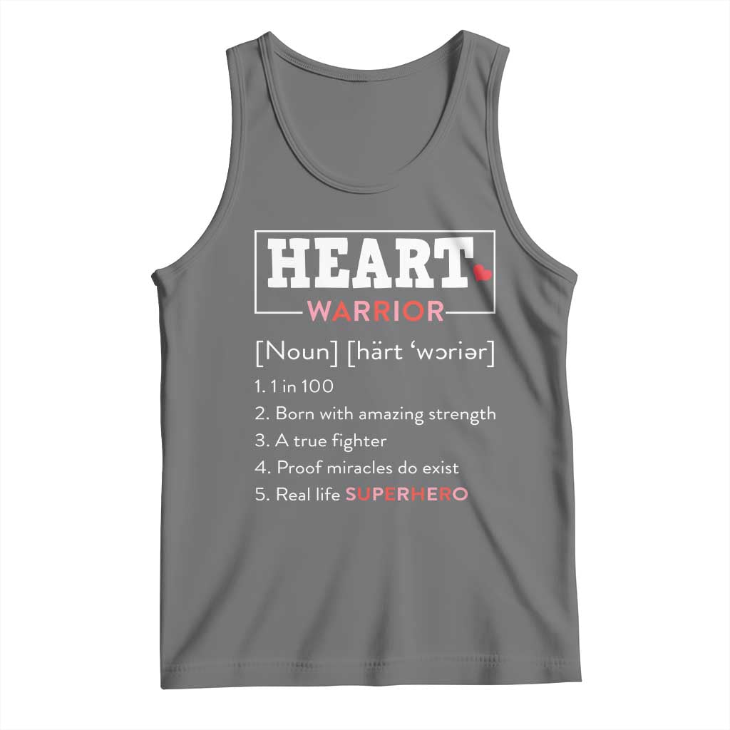 Heart Warrior Definition Tank Top Congenital Heart Disease CHD Awareness TS11 Black Heather Print Your Wear