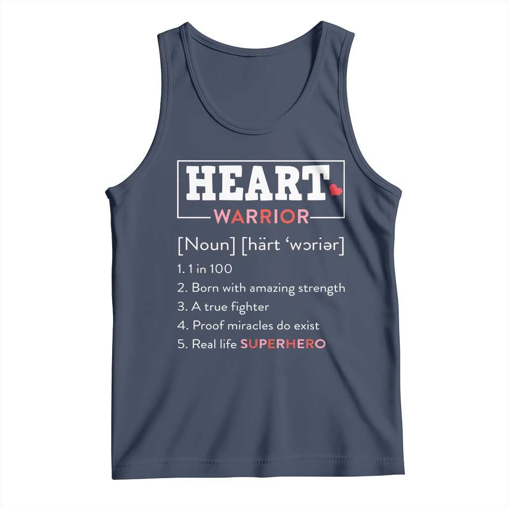 Heart Warrior Definition Tank Top Congenital Heart Disease CHD Awareness TS11 Navy Print Your Wear