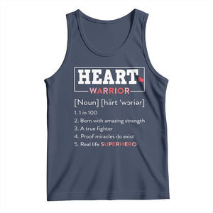 Heart Warrior Definition Tank Top Congenital Heart Disease CHD Awareness TS11 Navy Print Your Wear