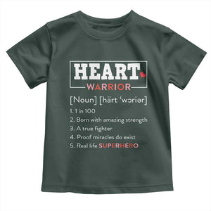 Heart Warrior Definition Toddler T Shirt Congenital Heart Disease CHD Awareness TS11 Dark Forest Green Print Your Wear