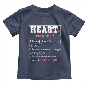 Heart Warrior Definition Toddler T Shirt Congenital Heart Disease CHD Awareness TS11 Navy Print Your Wear