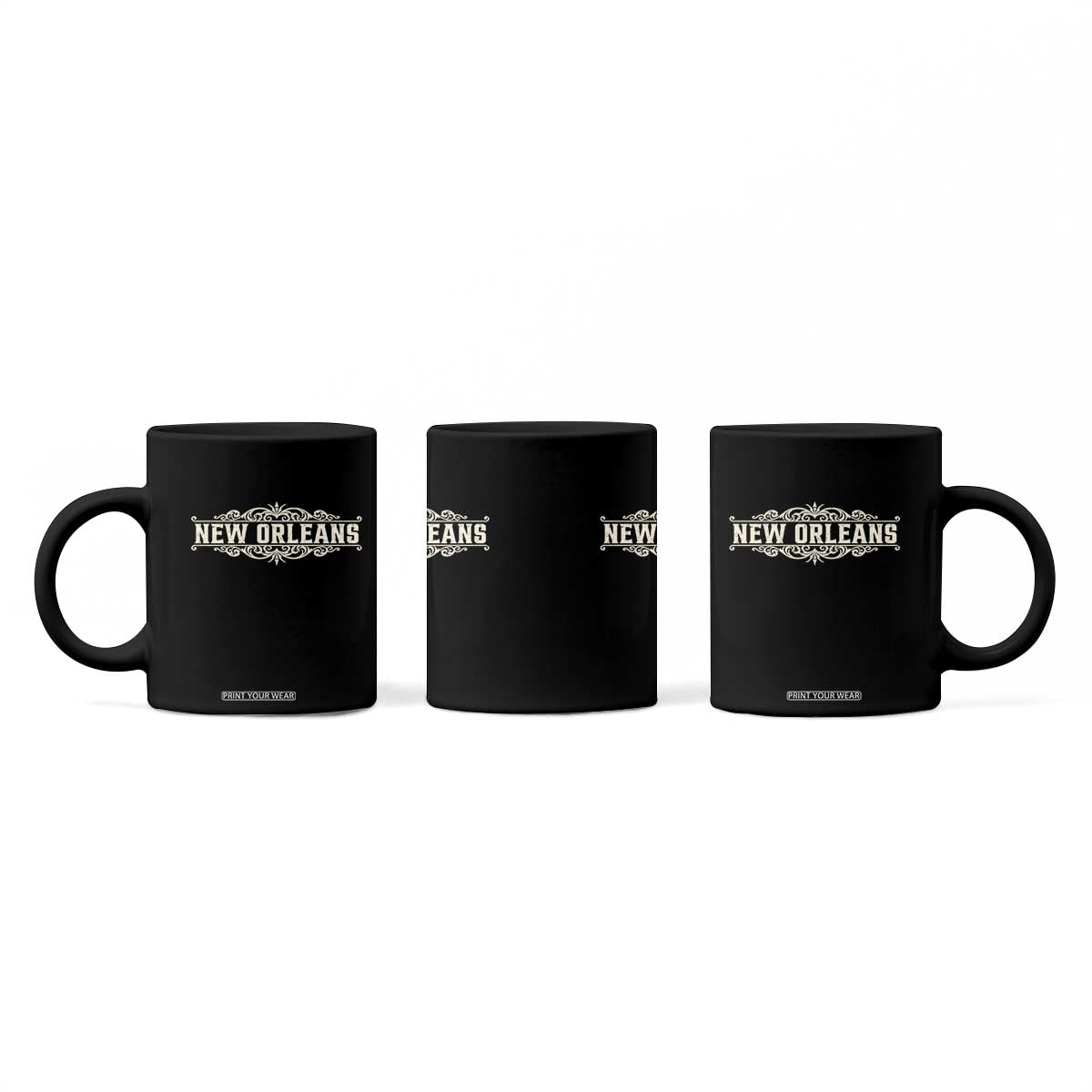 NOLA New Orleans Pride Vintage Scrollwork Coffee Mug TS11 Print Your Wear