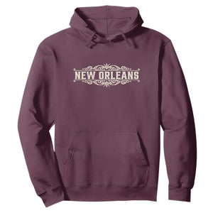NOLA New Orleans Pride Vintage Scrollwork Hoodie TS11 Maroon Print Your Wear