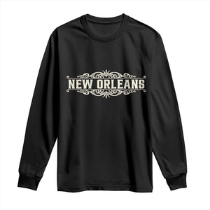 NOLA New Orleans Pride Vintage Scrollwork Long Sleeve Shirt TS11 Black Print Your Wear