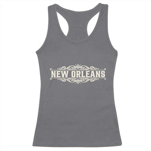 NOLA New Orleans Pride Vintage Scrollwork Racerback Tank Top TS11 Charcoal Print Your Wear