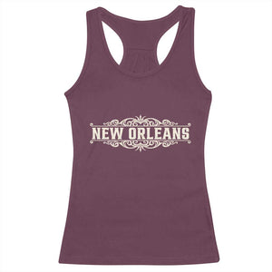 NOLA New Orleans Pride Vintage Scrollwork Racerback Tank Top TS11 Maroon Print Your Wear
