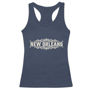 NOLA New Orleans Pride Vintage Scrollwork Racerback Tank Top TS11 Navy Print Your Wear