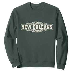 NOLA New Orleans Pride Vintage Scrollwork Sweatshirt TS11 Dark Forest Green Print Your Wear