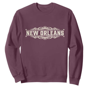 NOLA New Orleans Pride Vintage Scrollwork Sweatshirt TS11 Maroon Print Your Wear