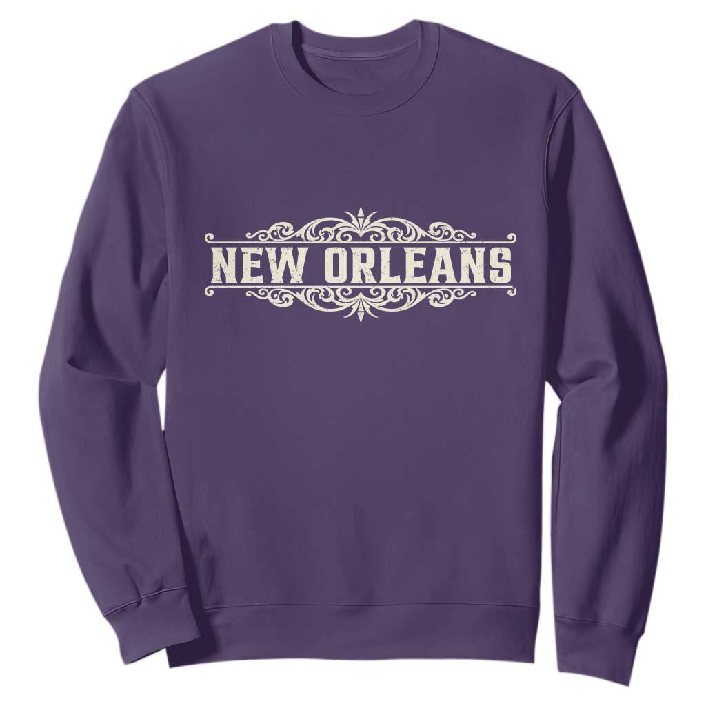 NOLA New Orleans Pride Vintage Scrollwork Sweatshirt TS11 Purple Print Your Wear
