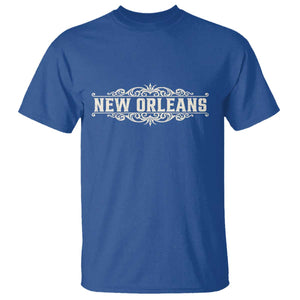 NOLA New Orleans Pride Vintage Scrollwork T Shirt TS11 Royal Blue Print Your Wear