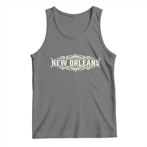 NOLA New Orleans Pride Vintage Scrollwork Tank Top TS11 Black Heather Print Your Wear