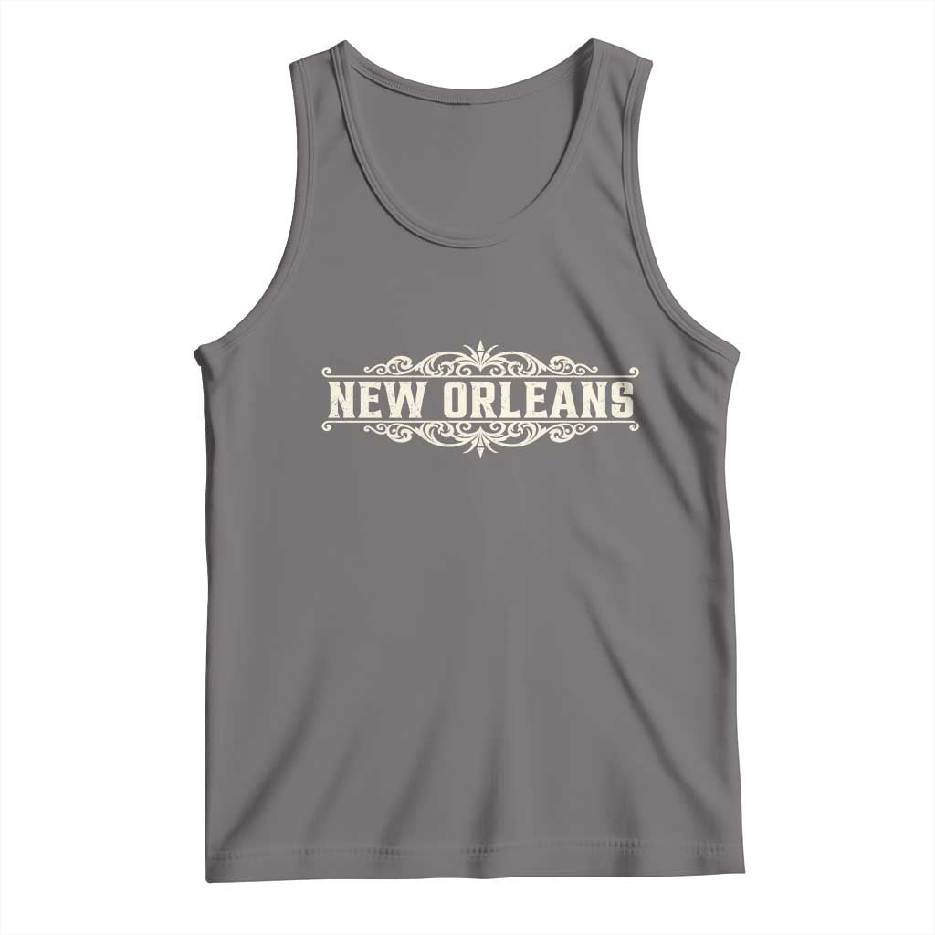 NOLA New Orleans Pride Vintage Scrollwork Tank Top TS11 Deep Heather Print Your Wear