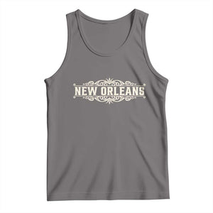 NOLA New Orleans Pride Vintage Scrollwork Tank Top TS11 Deep Heather Print Your Wear