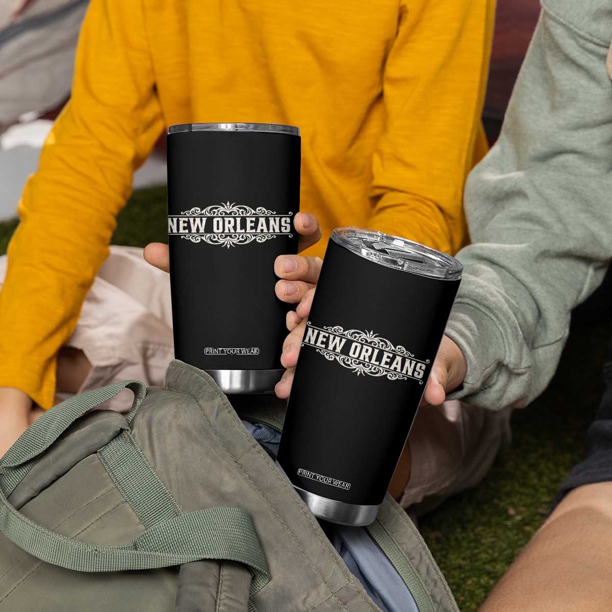 NOLA New Orleans Pride Vintage Scrollwork Tumbler Cup TS11 Print Your Wear