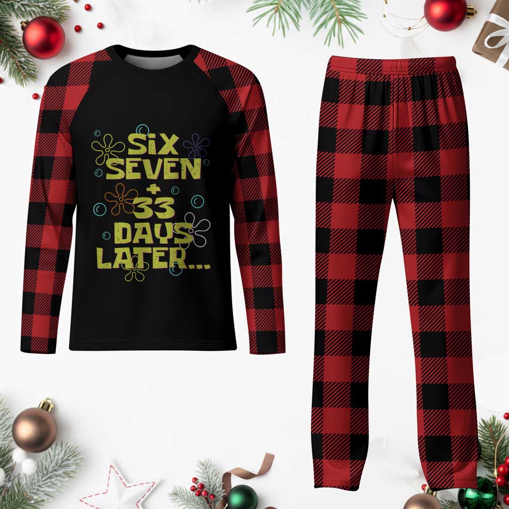 Funny 67 33 100 Days Of School Plaid Pajama Set 100th Day Six Seven Days Later TS11 Buffalo Plaid Print Your Wear