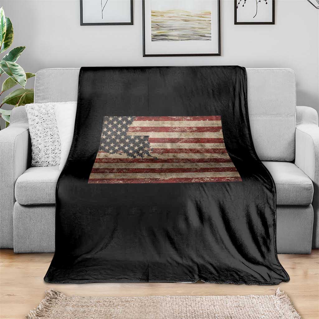 Louisiana Pride Vintage American Flag State Map Throw Blanket TS11 Print Your Wear