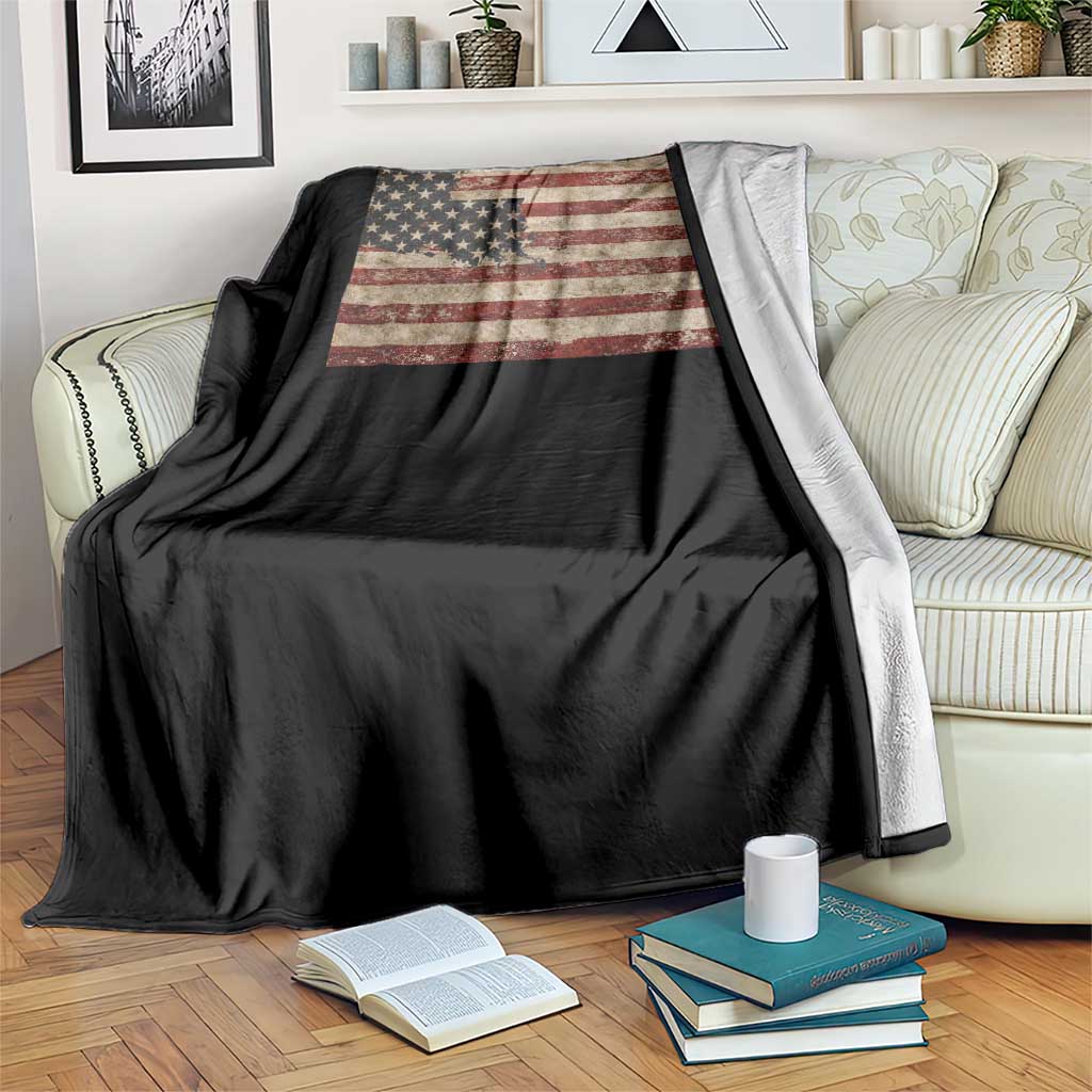 Louisiana Pride Vintage American Flag State Map Throw Blanket TS11 Print Your Wear
