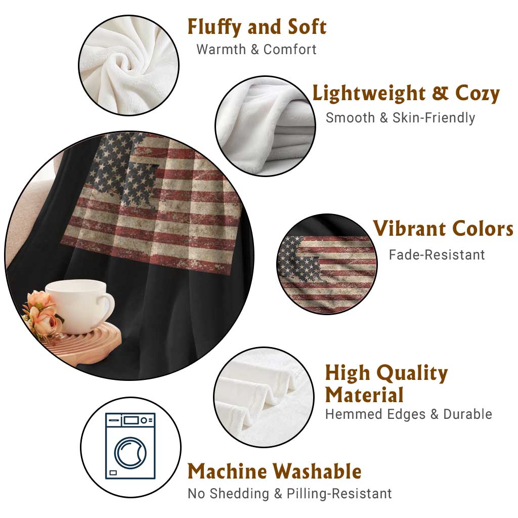 Louisiana Pride Vintage American Flag State Map Throw Blanket TS11 Print Your Wear