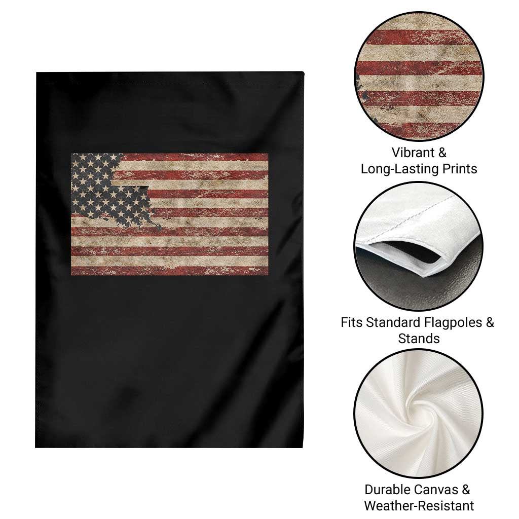 Louisiana Pride Vintage American Flag State Map Garden Flag TS11 Print Your Wear