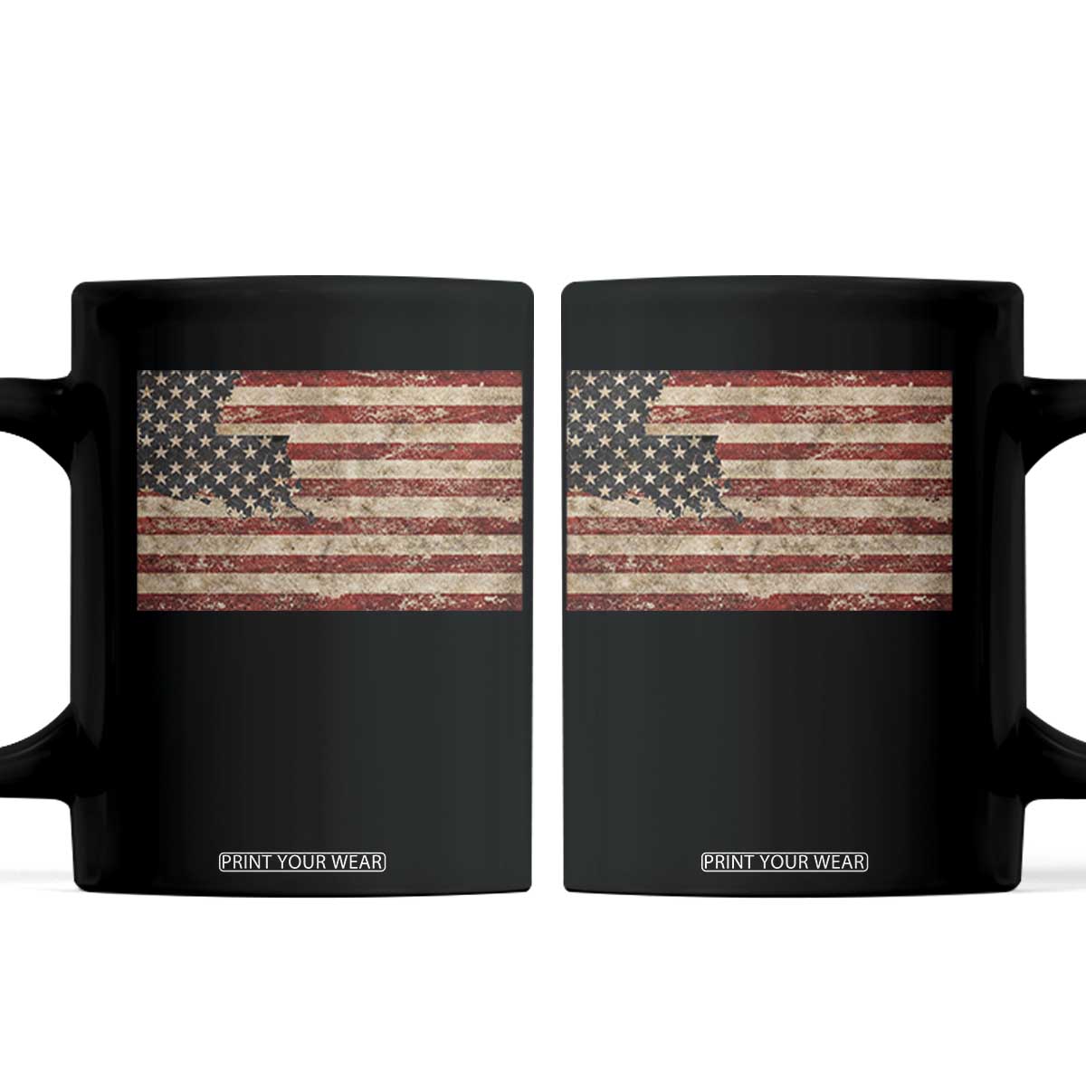 Louisiana Pride Vintage American Flag State Map Coffee Mug TS11 Black Print Your Wear