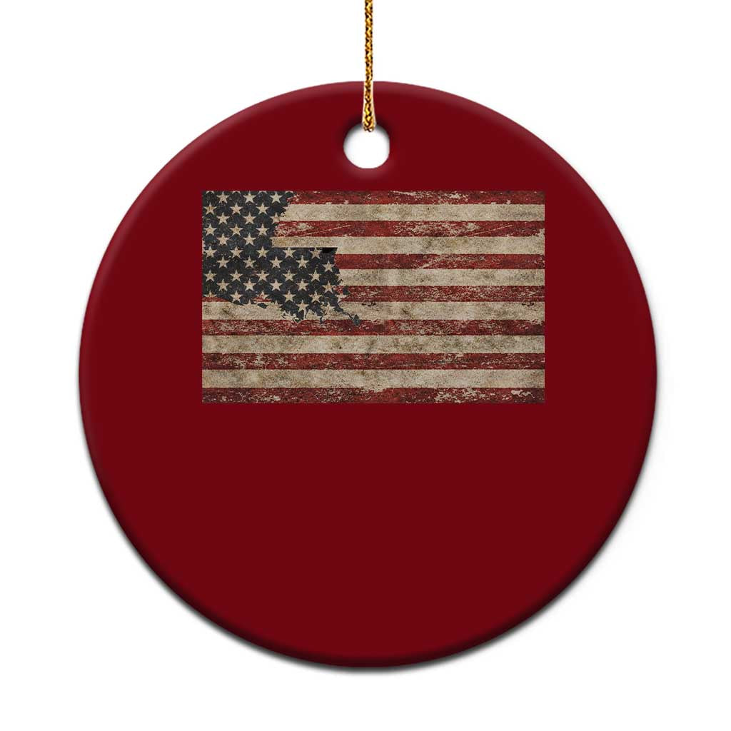 Louisiana Pride Vintage American Flag State Map Ceramic Ornament TS11 1pc Red Print Your Wear