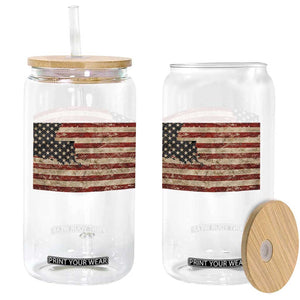 Louisiana Pride Vintage American Flag State Map Glass Can TS11 Print Your Wear