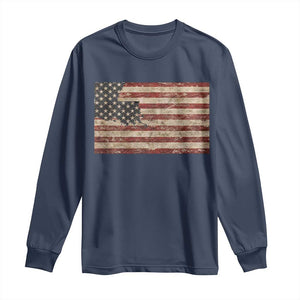 Louisiana Pride Vintage American Flag State Map Long Sleeve Shirt TS11 Navy Print Your Wear